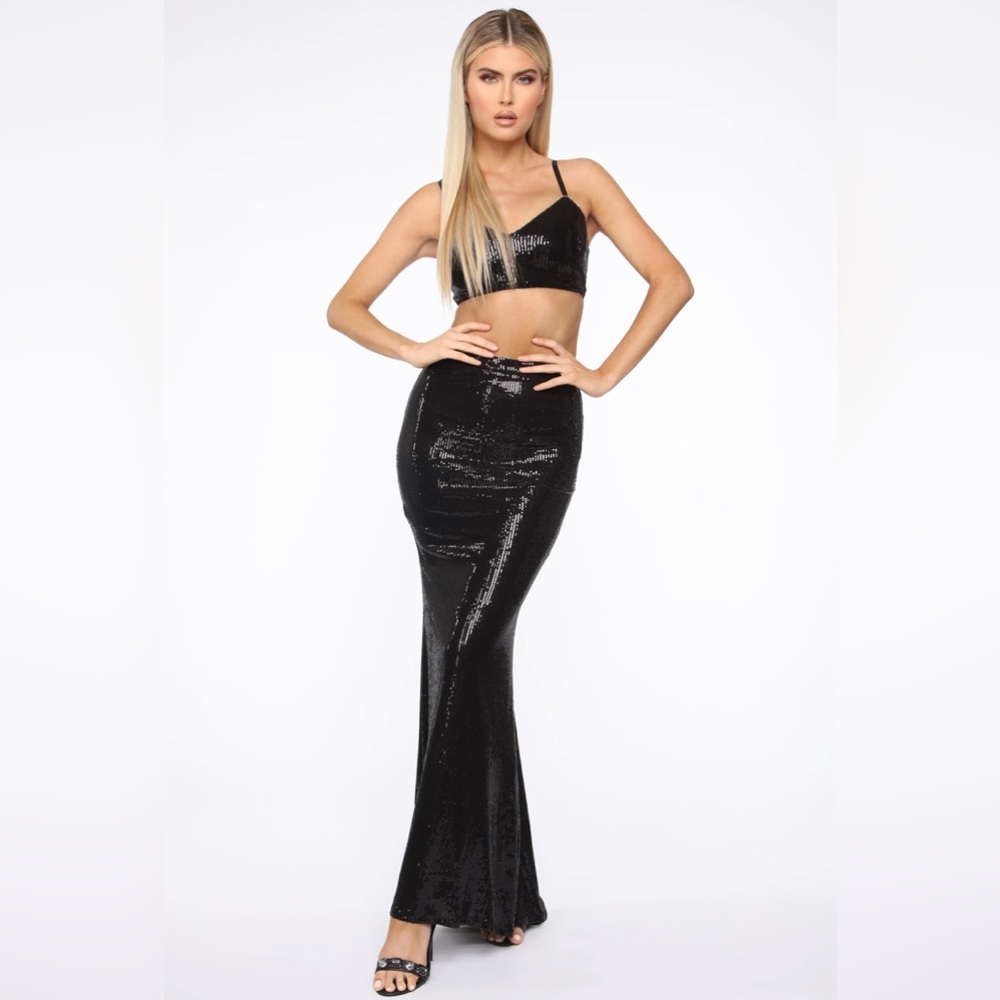 Sequin Skirt Set